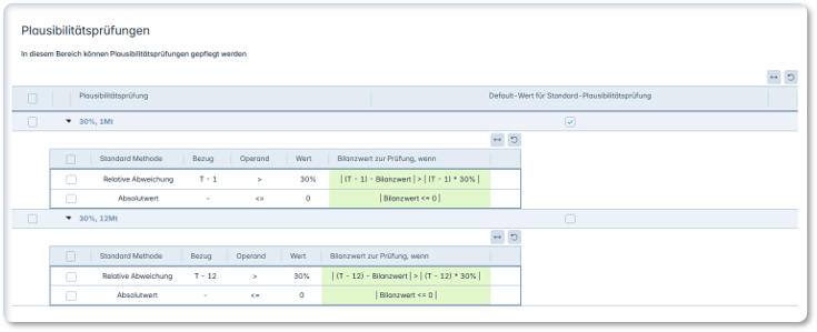 Verrechnungssystem Plausibilitätsprüfung